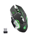 Wireless Gaming Mouse Q13 2.4GHz 6-keys RGB Colorful Light Gaming Wireless Mouse, Multi Color Mode/ Single Mode Black