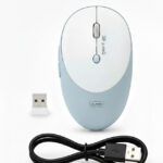 Jite Wireless Mouse 2.4Ghz  USB 3.0/2.0/1.1 best for 99% PC/Office computer (White & Blue)