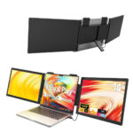 Dual Laptop Screen Extender, 14" 1080P Portable Triple Monitor for 14-16.5" Laptops with USB-C Port