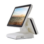 Cash Register Till, Pos System 15 Inch Dual Display With 12 Inch Customer Screen All In One Pc Cash Register Pos Billing Machine, for POS System Small Businesses Retai